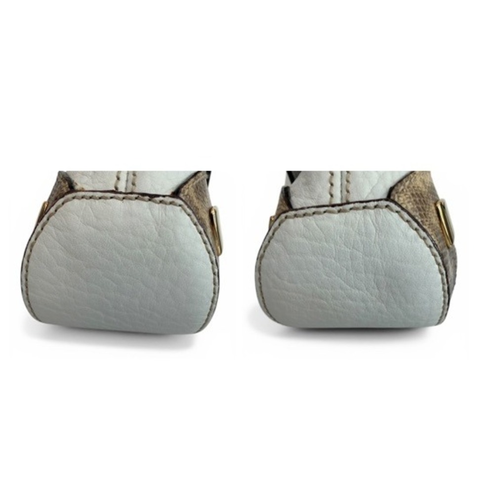 Dolce & Gabbana Vintage Y2K D-Ring Shoulder Bag White Leather & Python - Picture 8 of 13